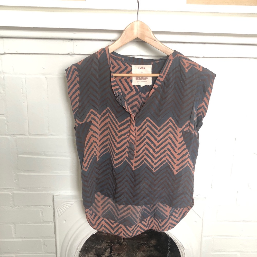 Seek + Artisans of Bagru 100% silk top